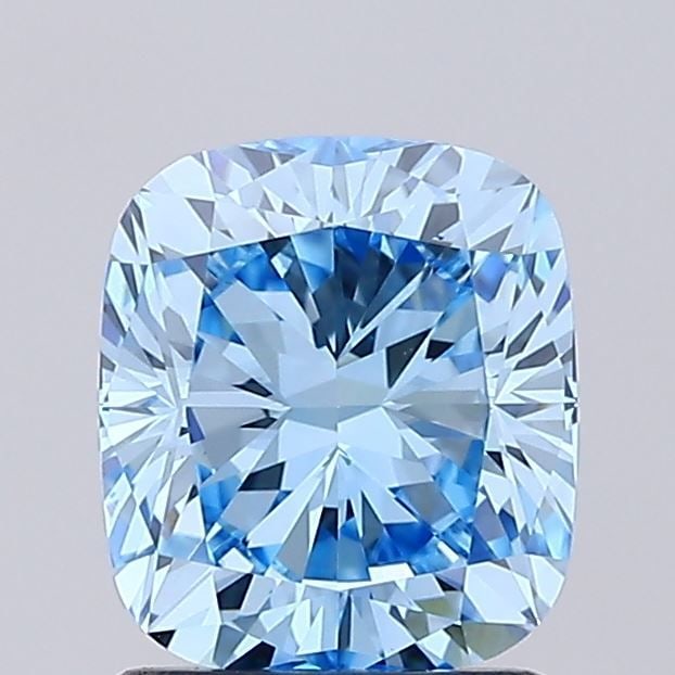 Loose Lab Diamond IGI Cushion Modified 1.42ct Fancy Vivid Blue VVS2: Loose Lab Diamond IGI Cushion Modified 1.42ct Fancy Vivid Blue VVS2 Loose lab-grown diamond weighing 2.36ct, certified IGI as Fancy Vivid Blue with VVS2 clarity, measuring 9.33mm x 6.68mm x 4.63mm. It
