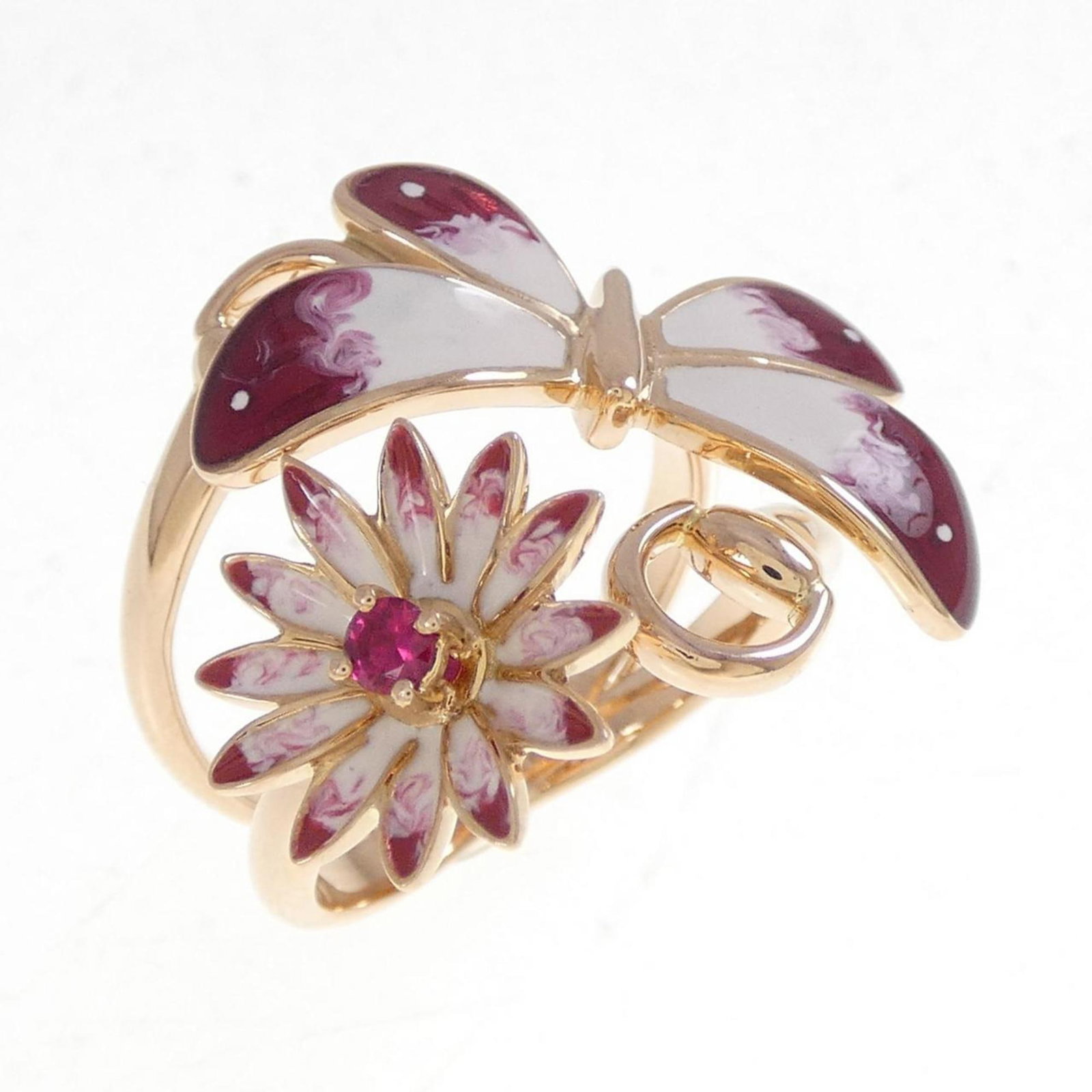 Gucci 18K Pink Gold Band Ring: Gucci 18K Pink Gold Band Ring Gucci 18K Pink Gold Band Ring for women, set with ruby, in like new condition, sized at US 6.5. Item Specifics: Brand: Gucci Type: Band Ring Gender: Women Color: Pink Gol