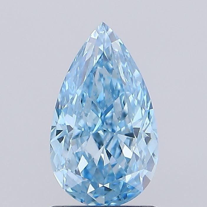 Loose Lab Diamond IGI Pear 1.58ct Fancy Vivid Blue VVS2: Loose Lab Diamond IGI Pear 1.58ct Fancy Vivid Blue VVS2 This loose lab-grown pear diamond, IGI certified, weighs 1.58ct with fancy vivid blue coloring and VVS2 clarity, featuring excellent polish. 