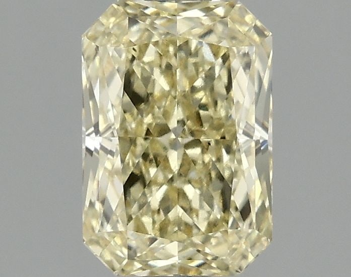 Loose Lab Diamond Radiant 1.58ct Fancy Yellow VS1: Loose Lab Diamond Radiant 1.58ct Fancy Yellow VS1 Loose lab-grown diamond, weighing 1.58 ct in radiant cut with fancy yellow color and clarity VS1, features excellent polish and symmetry, measures