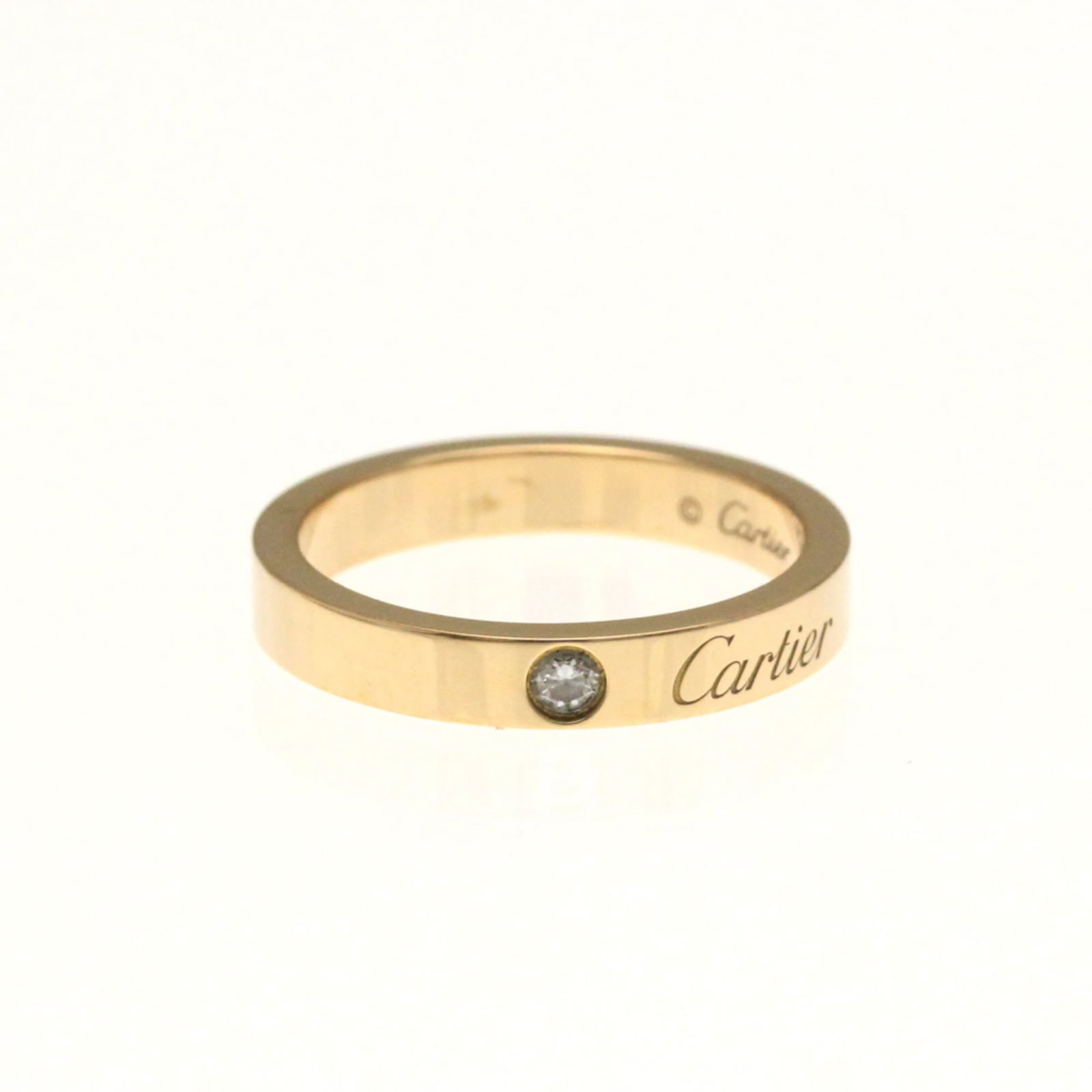 18K Pink Gold Cartier Band Ring: 18K Pink Gold Cartier Band Ring Cartier band ring in 18K pink gold, unisex fashion style, size 49 (US size 4 3/4), width of 3 mm, weight 3.6 g, used condition with very good wear. Item Specifics: Bran