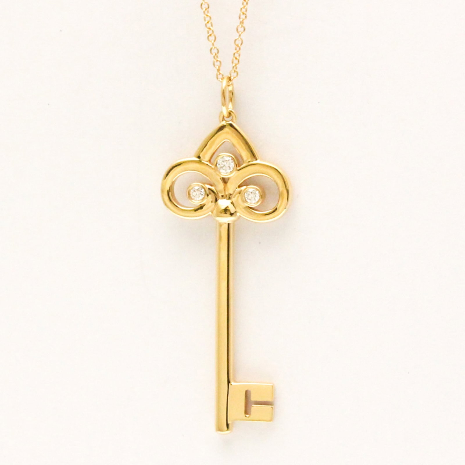 Men Fashion Pendant Necklace (Pink Gold) - Tiffany Keys Fleur De Lis Key Pendant Pink Gold (18K) (1 of 14)