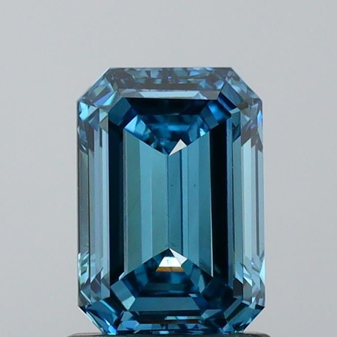 Loose Lab Diamond IGI Emerald 1.32ct Fancy Vivid Greenish Blue VS1: Loose Lab Diamond IGI Emerald 1.32ct Fancy Vivid Greenish Blue VS1 Loose lab-grown diamond weighing 1.32ct with an emerald cut, fancy vivid greenish blue color, VS1 clarity, and IGI certification. Ite