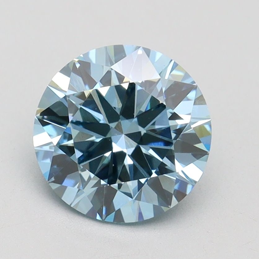 Loose Lab Diamond IGI Round 1.71ct Fancy Vivid Blue VS1: Loose Lab Diamond IGI Round 1.71ct Fancy Vivid Blue VS1 Loose Lab Diamond, IGI certified, weighing 1.71ct, with color Fancy Vivid Blue and clarity VS1. It has excellent polish and symmetry, measuring