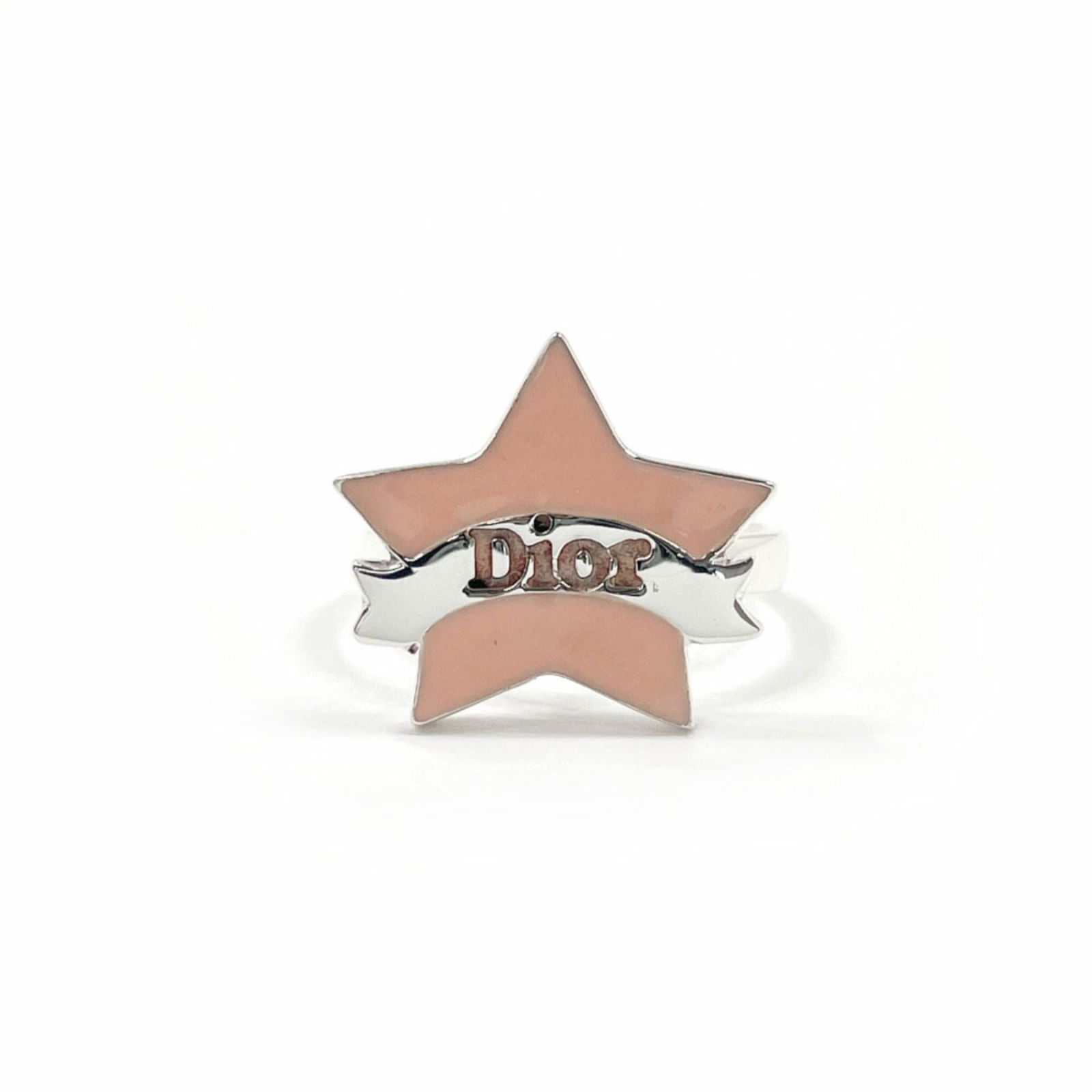 Christian Dior Silver 925 Band Ring: Christian Dior Silver 925 Band Ring Christian Dior's women's 925 Silver Band Ring is pink and silver in color, size 5.5, and in very good used condition. Item Specifics: Brand: Christian Dior Type: Ba