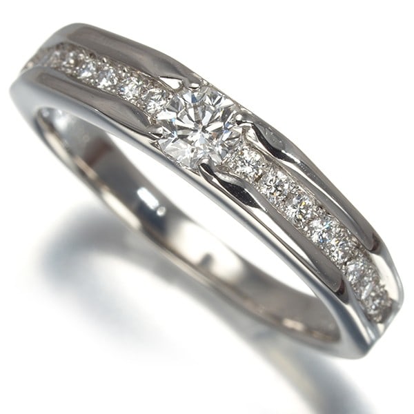 900 Platinum Diamond Ring 0.207Ct/ 0.14Ct (1 of 4)