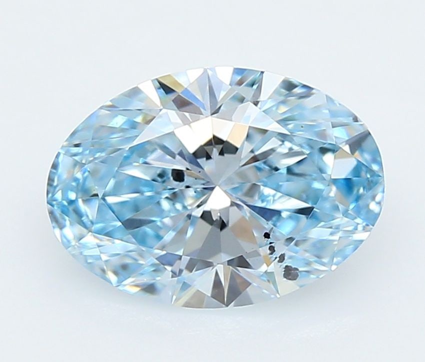 Loose Lab Diamond 1.01ct Fancy Intense Blue VS2 - Oval: Loose Lab Diamond 1.01ct Fancy Intense Blue VS2 - Oval This loose lab diamond weighs 1.01 carats, features a fancy intense blue color, VS2 clarity, and is certified free of imperfections. Item Specifi