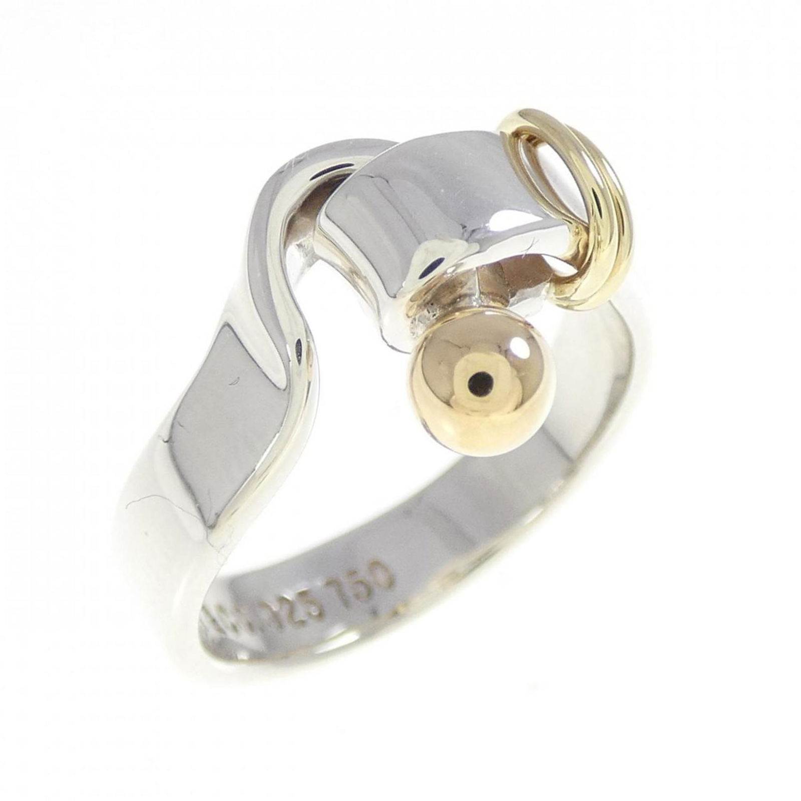 Tiffany Ring Band: Tiffany Ring Band Tiffany women's band ring made of 18K gold and silver, size 5.5, with a width of 4.2mm, in very good used condition. Item Specifics: Brand: Tiffany Type: Band Ring Gender: Women