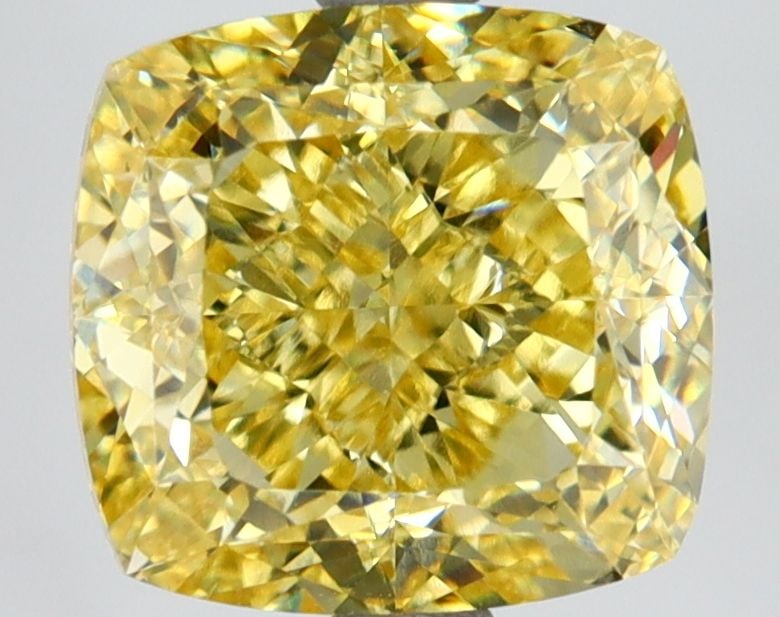 Loose Lab Diamond IGI Cushion Modified 4.02ct Fancy Intense Yellow VS1: Loose Lab Diamond IGI Cushion Modified 4.02ct Fancy Intense Yellow VS1 Loose Lab Diamond IGI Cushion Modified weighing 4.02ct with a Fancy Intense Yellow color and VS1 clarity. It is IGI certified,