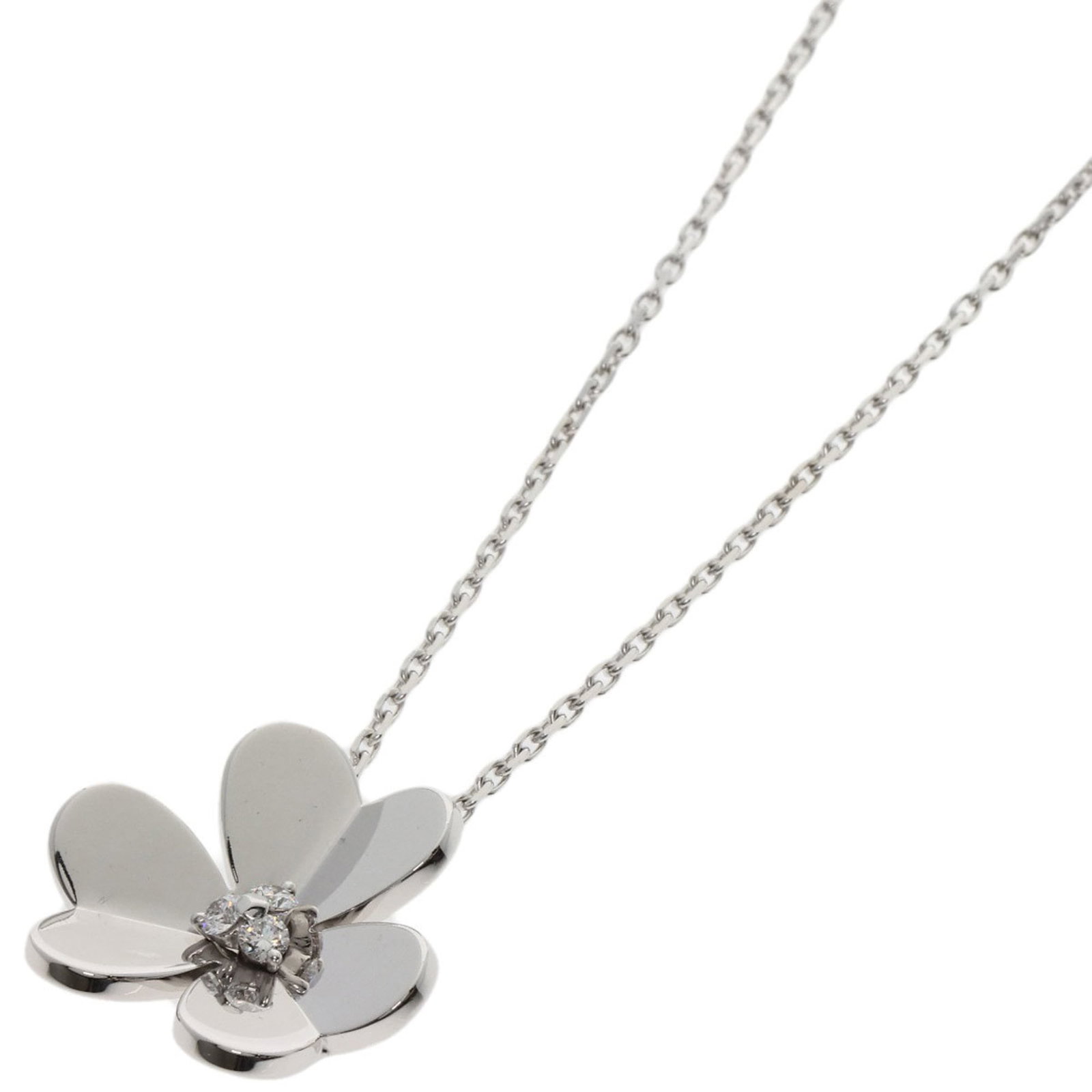 Women. Van Cleef & Arpels Frivole Large Diamond Necklace in 18K White Gold for (1 of 8)