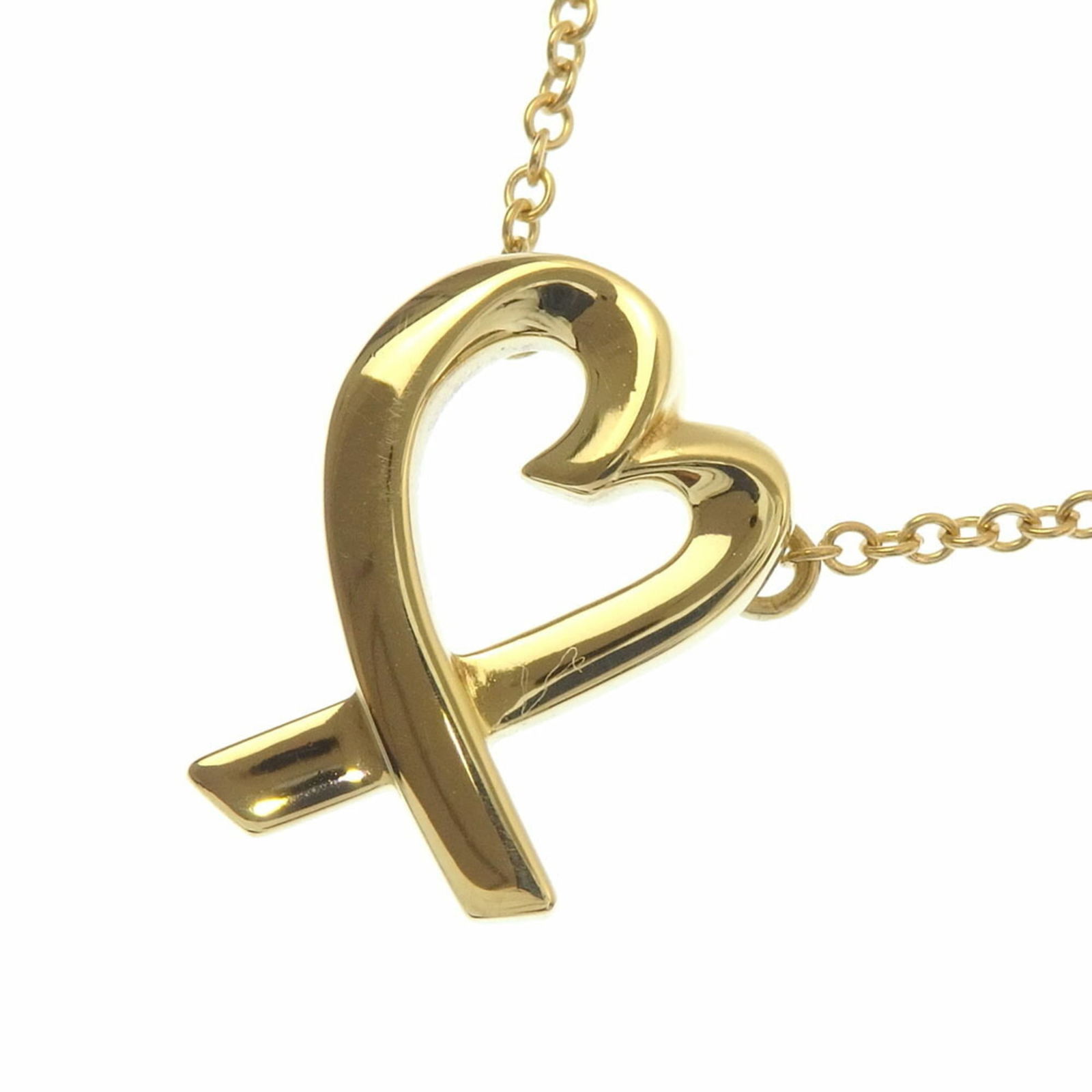 Tiffany Paloma Picasso Loving Heart Pendant Necklace, 18K Yellow Gold, 2.9g, Small: Tiffany Paloma Picasso Loving Heart Pendant Necklace, 18K Yellow Gold, 2.9g, Small Tiffany Paloma Picasso Loving Heart Pendant Necklace crafted in 18K yellow gold, weighing 2.9g, with a necklace
