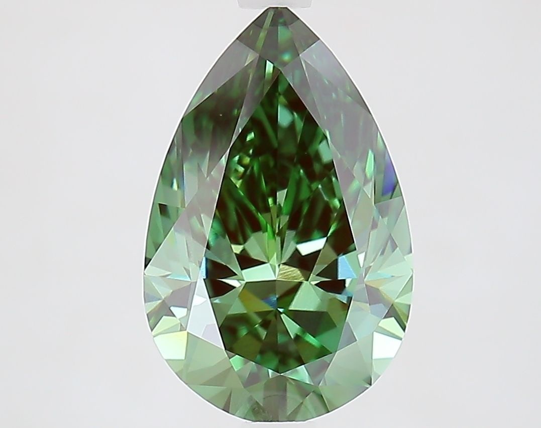 IGI Loose Lab Diamond 3.02ct Pear Fancy Vivid Green VVS2: IGI Loose Lab Diamond 3.02ct Pear Fancy Vivid Green VVS2 This 3.02ct loose lab-grown diamond features a pear fancy vivid green color and VVS2 clarity, certified by IGI. Item Specifics: Source: This Is