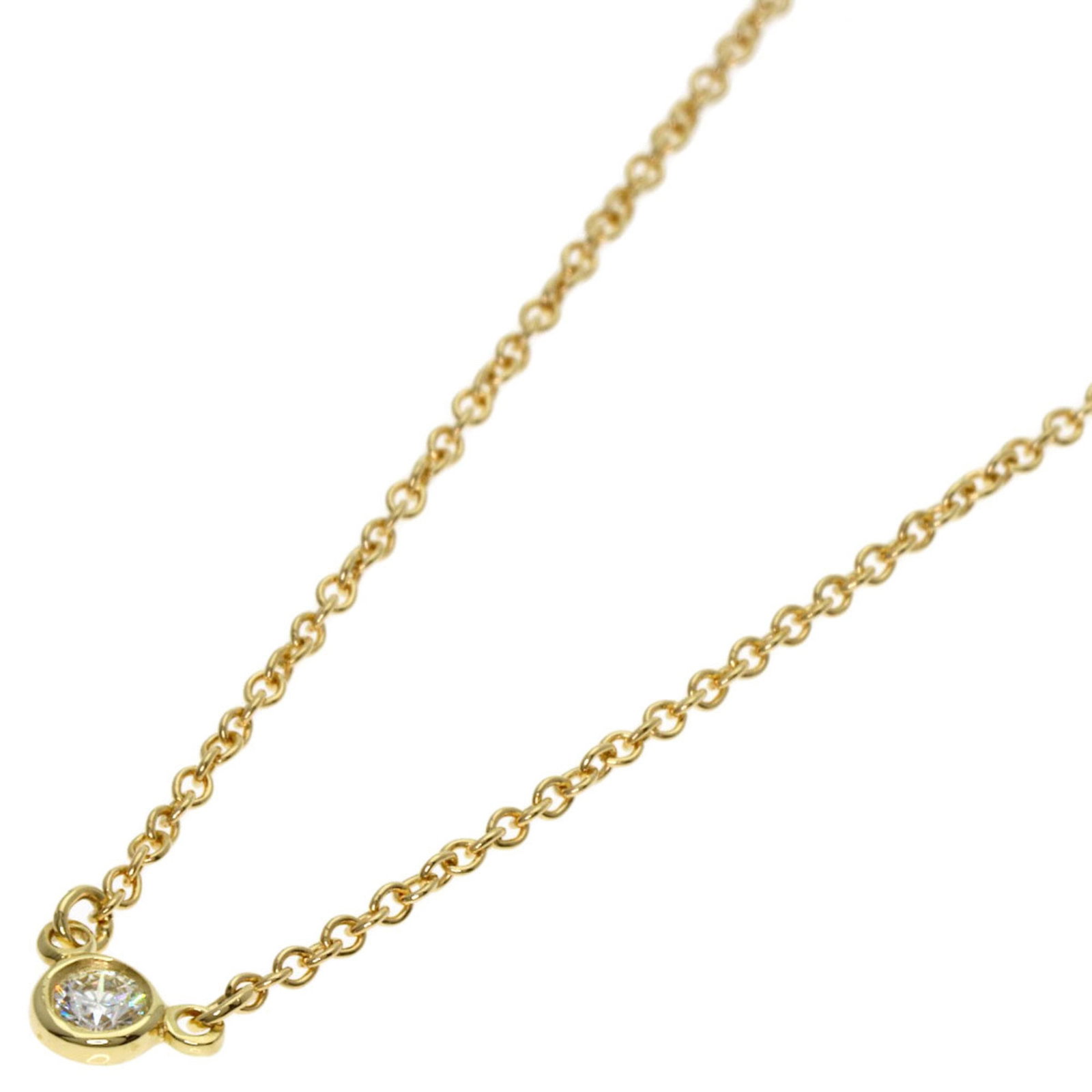 Tiffany & Co. 18K Yellow Gold By the Yard Diamond Necklace for Women: Tiffany & Co. 18K Yellow Gold By the Yard Diamond Necklace for Women The Tiffany & Co. necklace is made of 18K yellow gold and features a diamond, weighing 1.8g, with a neck circumference of 41 cm. It