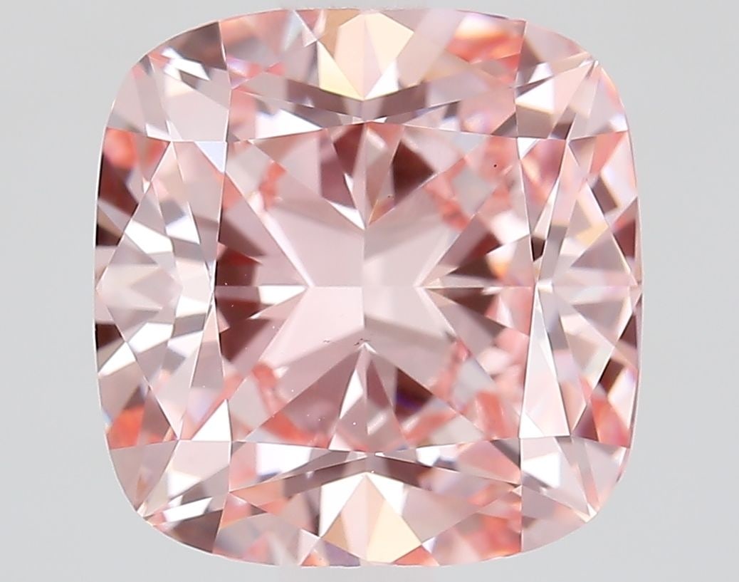 Loose Lab Diamond IGI Cushion Brilliant 2.7ct Fancy Vivid Pink VS1: Loose Lab Diamond IGI Cushion Brilliant 2.7ct Fancy Vivid Pink VS1 Loose Lab Diamond IGI Cushion Brilliant 2.7ct, Color: Fancy Vivid Pink, Clarity: VS1, with polish and symmetry graded EX, and measure