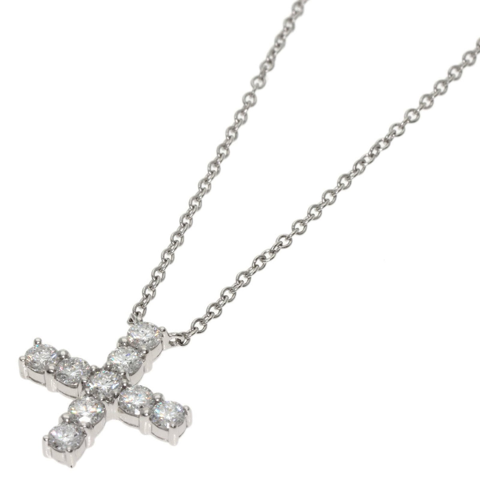 Harry Winston Mini Cross Necklace, Diamond in Platinum PT950 for Women: Harry Winston Mini Cross Necklace, Diamond in Platinum PT950 for Women Harry Winston mini cross necklace in platinum PT950 for women, featuring a diamond, with a neck circumference of 41cm and pendant