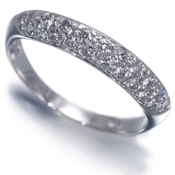 18K 750 White Gold Diamond 0.21Ct Pinky Ring (1 of 4)