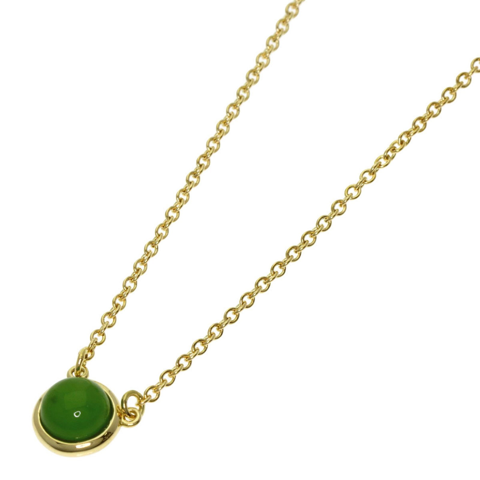 Tiffany & Co. Green Nephrite Jade Necklace, 18K Yellow Gold for Women (1 of 4)