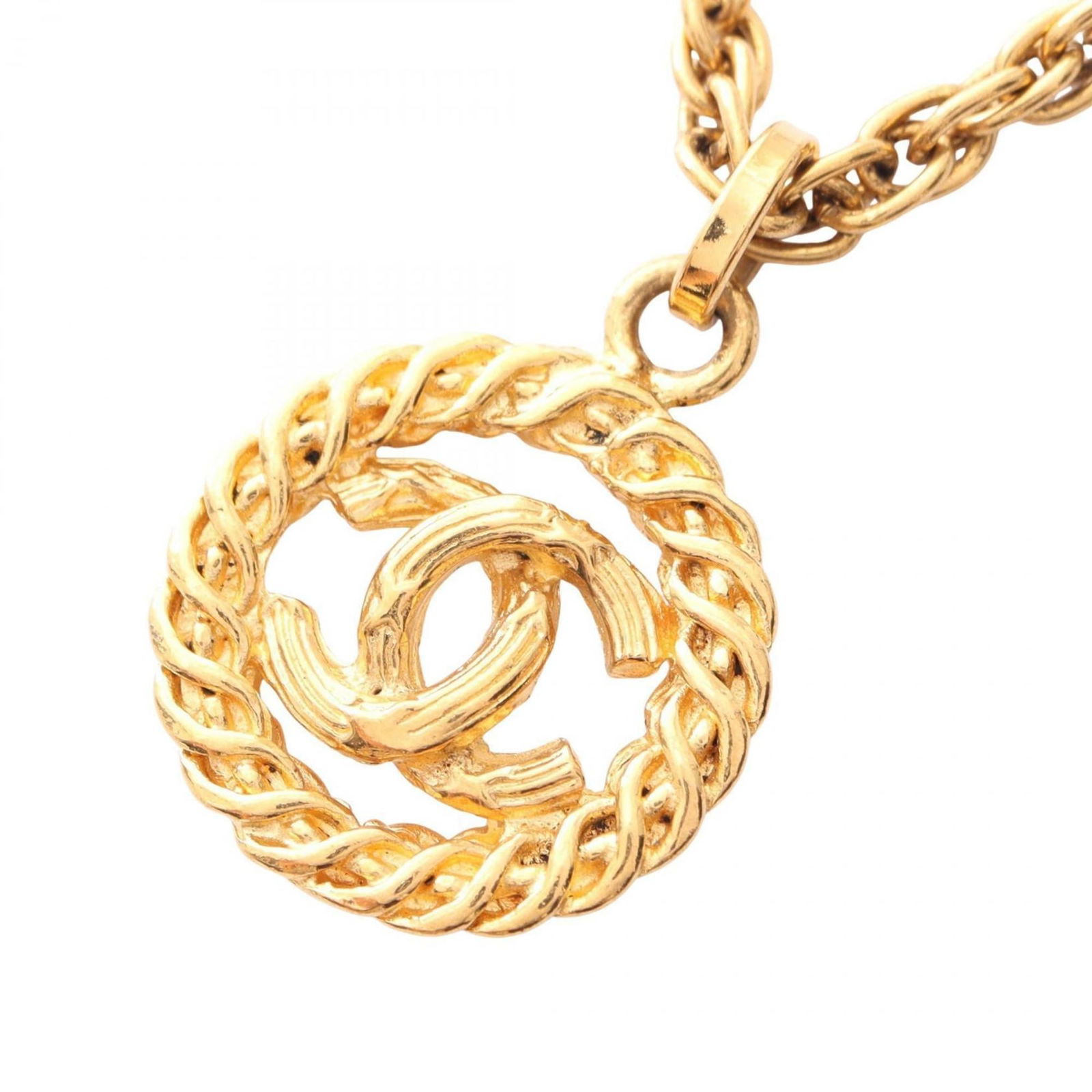 CHANEL Coco Mark Necklace Gold Plated Jewelry Women's: CHANEL Coco Mark Necklace Gold Plated Jewelry Women's Chanel gold-plated necklace for women, measuring 37 cm in circumference, featuring a 20mm pendant, in very good used condition. Item Specifics: Br
