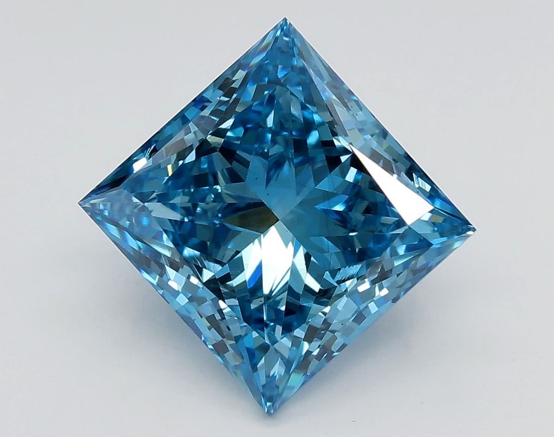 Loose Lab Diamond IGI Princess 3.03ct Fancy Vivid Blue VS2 (1 of 1)