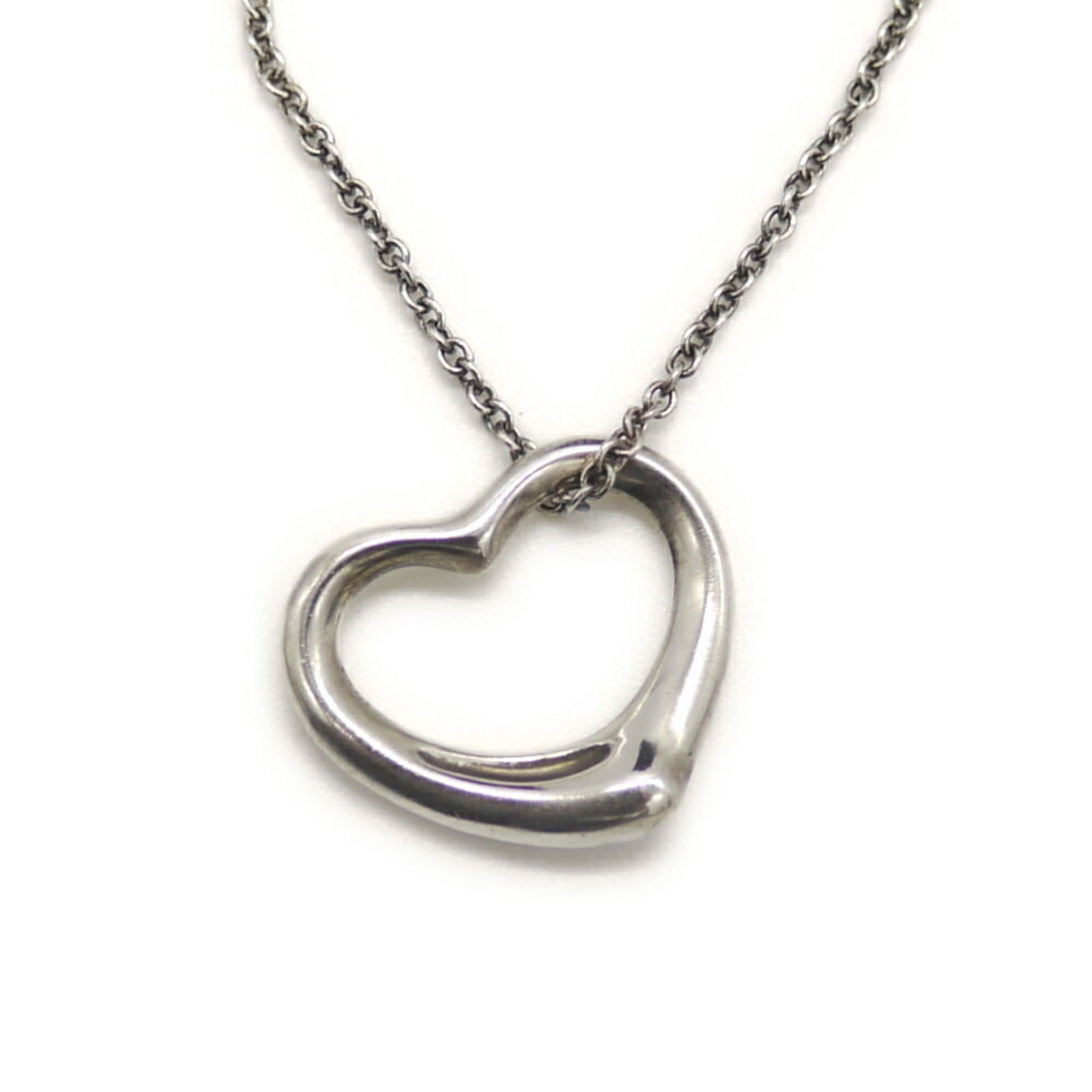 Tiffany & Co. Elsa Peretti Heart Pendant Necklace Silver 925 Azuki Chain (1 of 6)