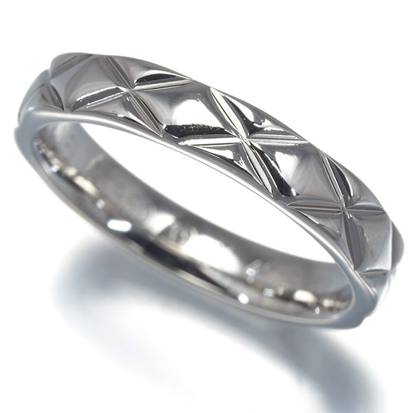 Chanel Matelasse Ring Medium Eu49 950 Platinum (1 of 4)