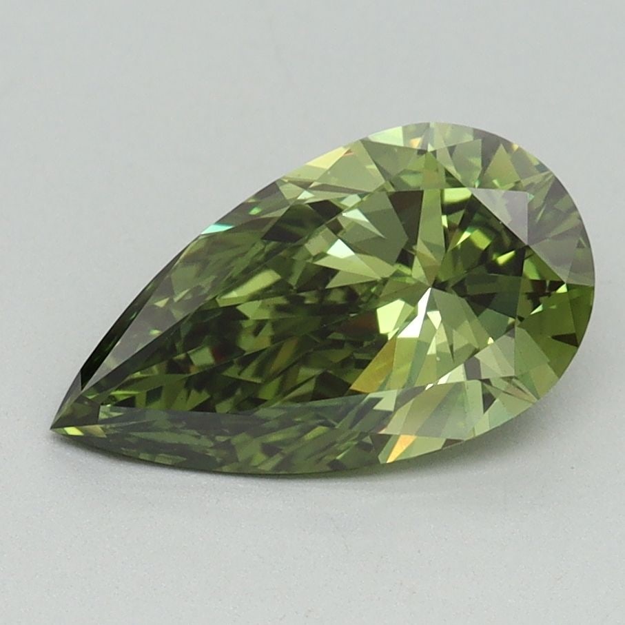 Loose Lab Diamond IGI Pear 1.51ct Fancy Vivid Green VS1: Loose Lab Diamond IGI Pear 1.51ct Fancy Vivid Green VS1 Loose lab-grown diamond IGI certified in pear cut, 1.51 ct, color Fancy Vivid Green, clarity VS1, featuring excellent polish and symmetry, measu