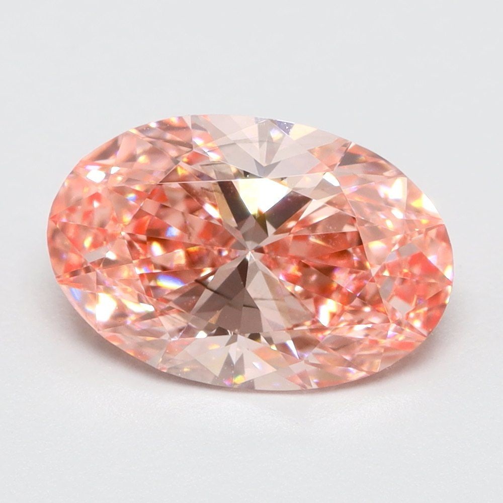 Loose Lab Diamond 1.01ct Fancy Vivid Pink SI1 - Oval: Loose Lab Diamond 1.01ct Fancy Vivid Pink SI1 - Oval This 1.01ct Loose Lab Diamond is Fancy Vivid Pink with SI1 clarity and measures 8.3L x 5.5W x 3.4H, without certification. Item Specifics: