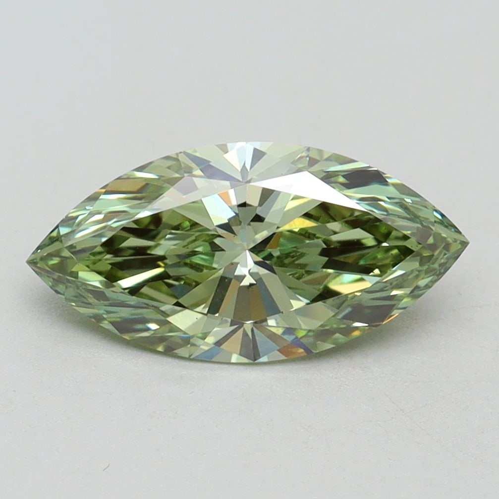 Loose Lab Diamond IGI Marquise 1.53ct Fancy Vivid Green VS2: Loose Lab Diamond IGI Marquise 1.53ct Fancy Vivid Green VS2 Loose Lab Diamond IGI Marquise, 1.53ct, Fancy Vivid Green, VS2 clarity, with EX polish and EX symmetry; measures 12.09mm x 6.0mm x 3.67mm. I