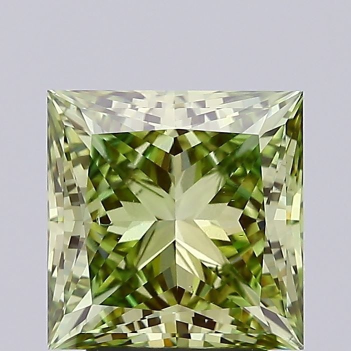 Loose Lab Diamond IGI Princess 3.01ct Fancy Vivid Green VS2: Loose Lab Diamond IGI Princess 3.01ct Fancy Vivid Green VS2 Loose lab-grown diamond, IGI certified, weighing 3.01ct with a princess cut, color Fancy Vivid Green, and clarity VS2. Measurements are