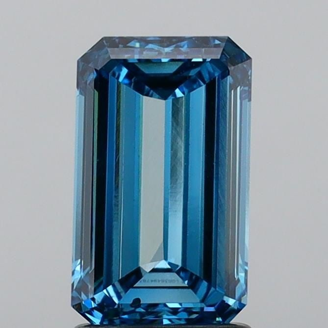 Loose Lab Diamond IGI Emerald 2.01ct Fancy Vivid Blue VS2: Loose Lab Diamond IGI Emerald 2.01ct Fancy Vivid Blue VS2 Loose lab-grown IGI-certified emerald diamond, 2.01ct, in fancy vivid blue color with VS2 clarity, features excellent polish and good symmetry
