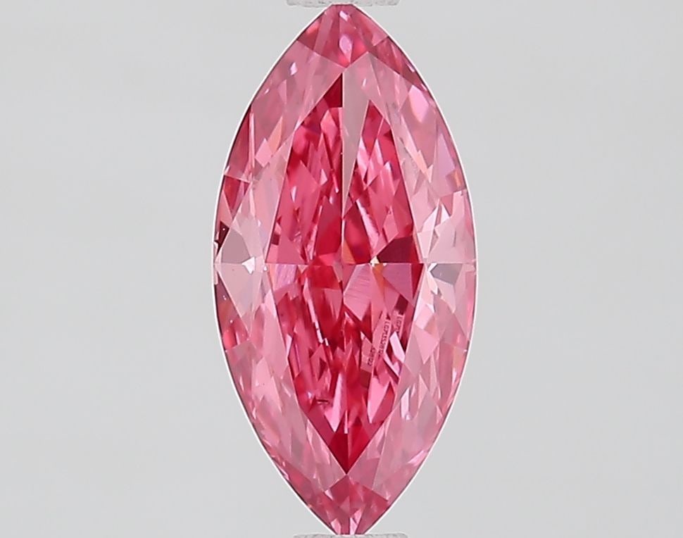 Loose Lab Diamond IGI Marquise 1.0ct Fancy Vivid Pink VS2: Loose Lab Diamond IGI Marquise 1.0ct Fancy Vivid Pink VS2 Lab-grown marquise diamond, 1.0ct, fancy vivid pink color, clarity VS2, with IGI certification, featuring excellent polish and symmetry. 