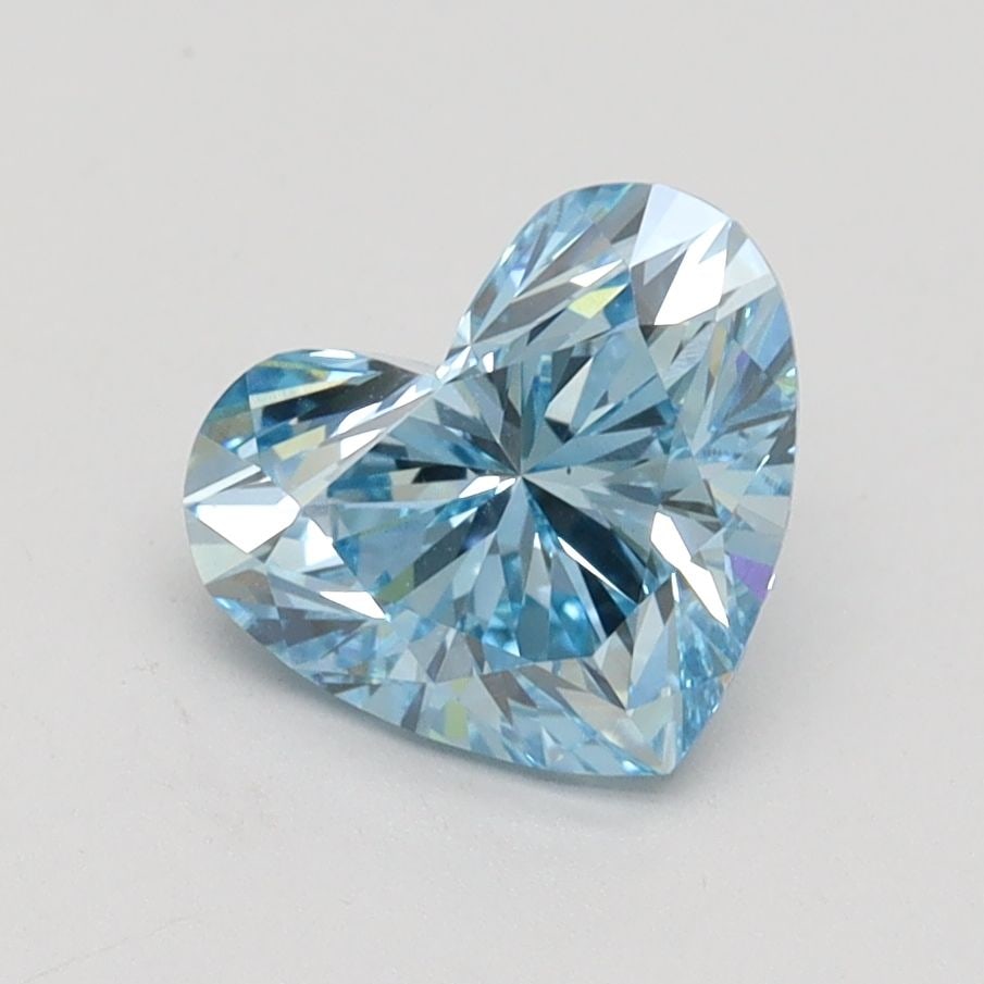 IGI Loose Lab Diamond Heart 1.53ct Fancy Intense Blue VS2: IGI Loose Lab Diamond Heart 1.53ct Fancy Intense Blue VS2 IGI certified loose lab-grown diamond weighing 1.53ct, fancy intense blue color, clarity VS2, with measurements of 6.92 x 8.07 x 4.76mm. 