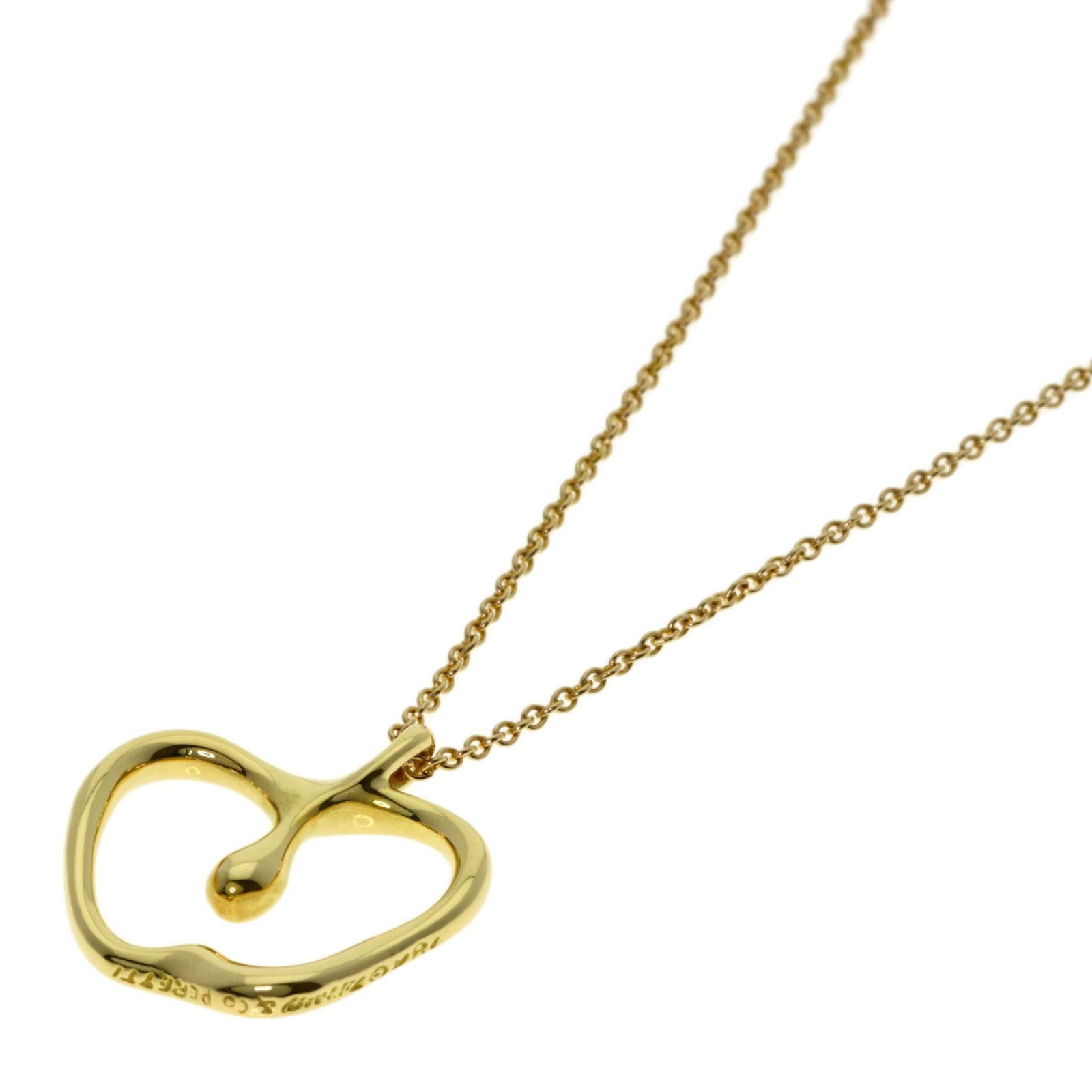 Tiffany & Co. 18K Yellow Gold Apple Necklace for Women: Tiffany & Co. 18K Yellow Gold Apple Necklace for Women Tiffany & Co. 18K Yellow Gold Apple Necklace for women, with a 41 cm neck circumference and pendant size of 17.5mm x 16.2mm, in very good used