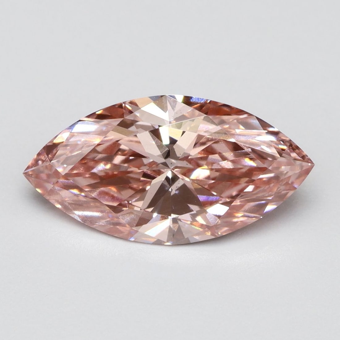 Loose Lab Diamond Marquise 1.06ct Fancy Vivid Pink VS2: Loose Lab Diamond Marquise 1.06ct Fancy Vivid Pink VS2 Loose lab-grown diamond weighing 1.06ct in fancy vivid pink color, VS2 clarity, with very good polish and symmetry. Item Specifics: Source: