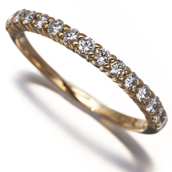 Yg Royal Asscer Ring Diamond 0.33Ct Half Eternity Us5.5-5.75 18 K (1 of 4)
