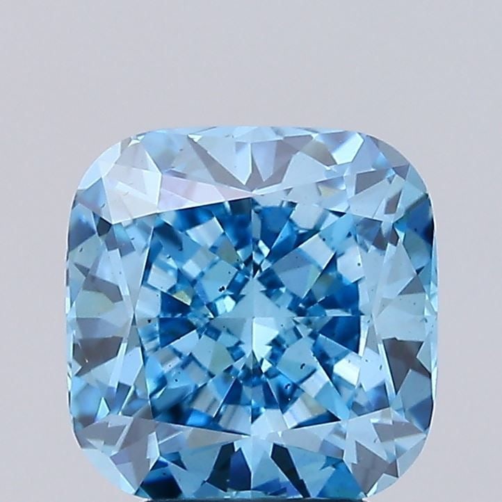 Loose Lab Diamond IGI Cushion Modified 3.55ct Fancy Vivid Blue SI1: Loose Lab Diamond IGI Cushion Modified 3.55ct Fancy Vivid Blue SI1 Loose lab-grown diamond weighing 3.55 ct with a cushion modified cut, color Fancy Vivid Blue, clarity SI1, certified by IGI.