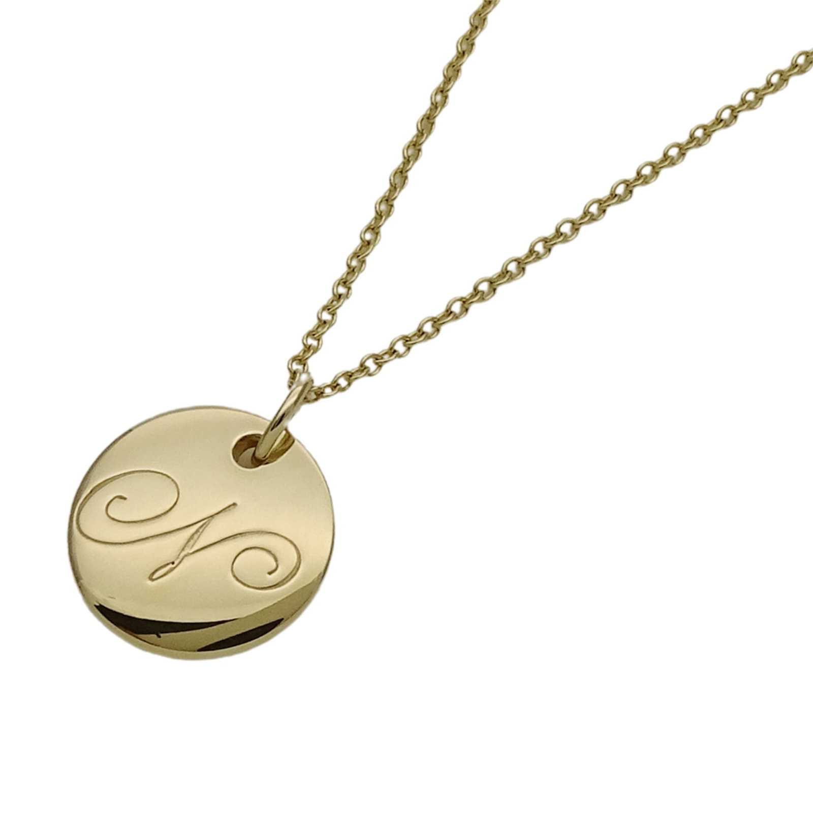 Polished - Tiffany & Co. Women's Necklace - Brand Name 750YG Notes Letter Initial N - Yellow Gold (1 of 10)