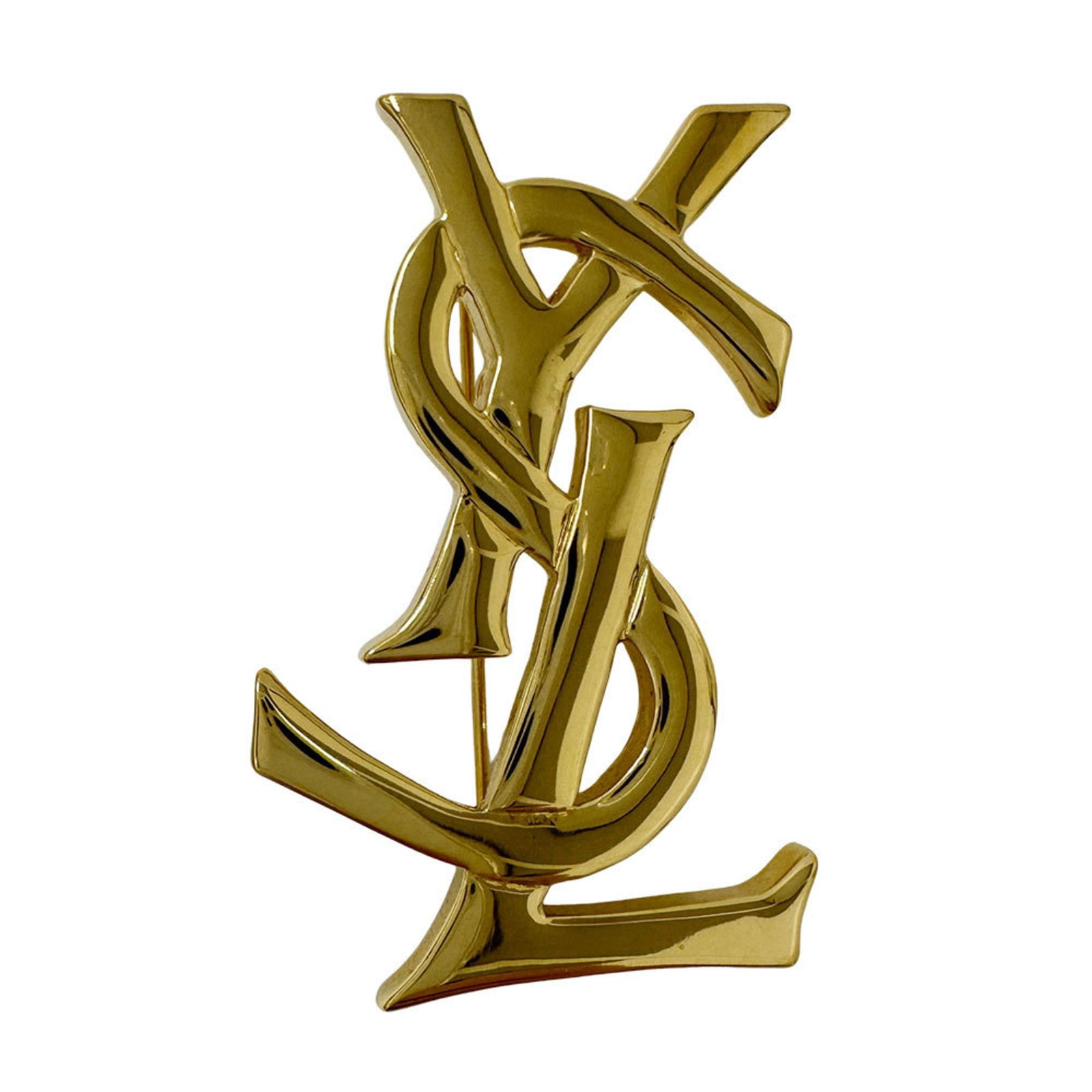 Brooch Yves Saint Laurent Gold Plating: Brooch Yves Saint Laurent Gold Plating Yves Saint Laurent Brooch made of gold plating, measuring 5.5cm x 3cm, in used (good) condition with some visible traces of usage. Item Specifics: Brand: Yves Sa