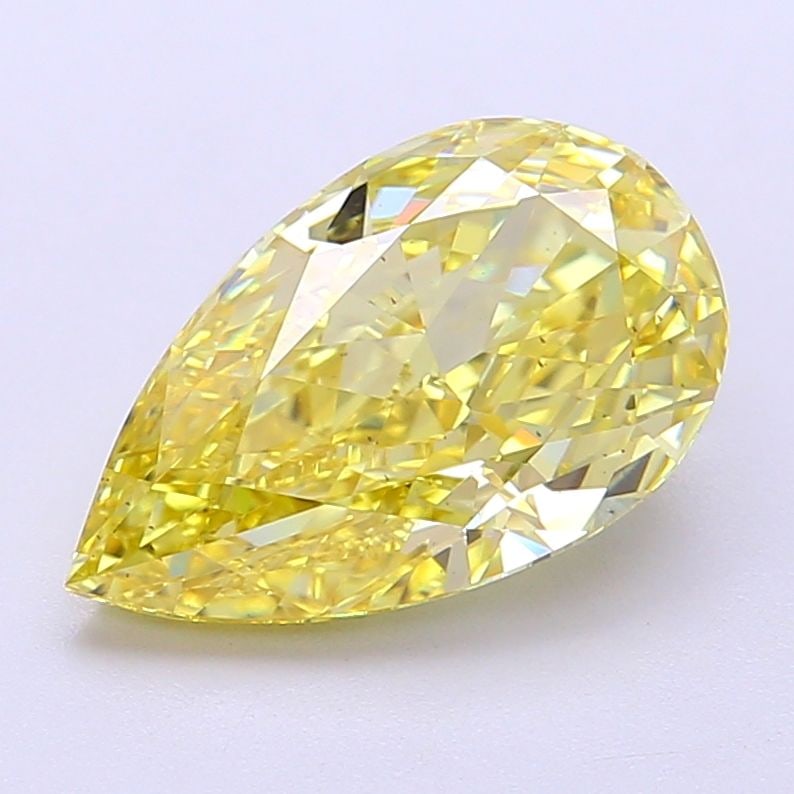 Loose Lab Diamond IGI Pear 3.13ct Fancy Intense Yellow VS2: Loose Lab Diamond IGI Pear 3.13ct Fancy Intense Yellow VS2 This 3.13ct pear shaped loose lab diamond features a fancy intense yellow color and VS2 clarity, with excellent polish and symmetry,