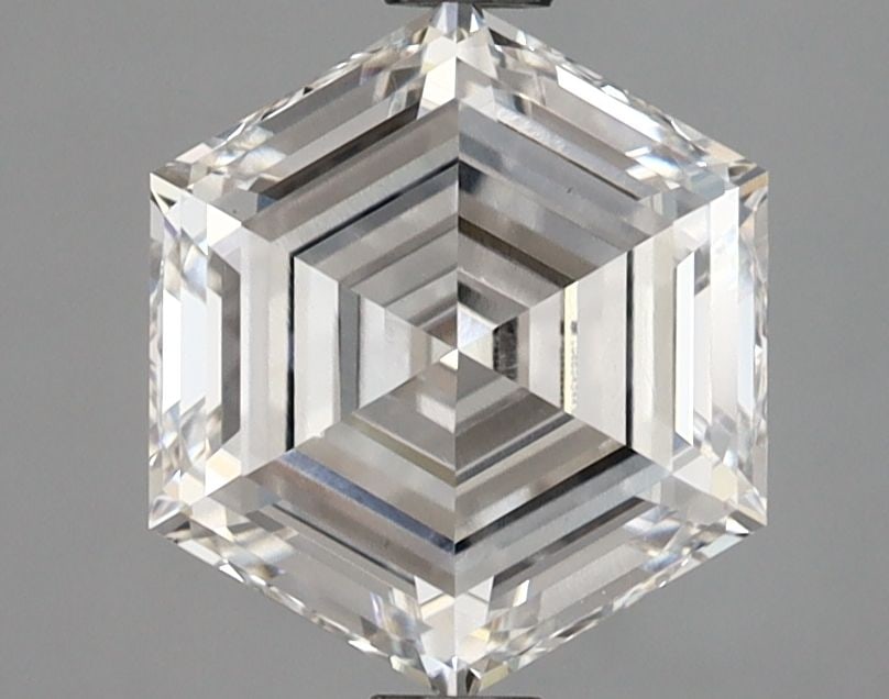 Loose Lab Diamond IGI Hexagonal 2.04ct F VVS2: Loose Lab Diamond IGI Hexagonal 2.04ct F VVS2 Loose lab-grown diamond weighing 2.04ct, having an F color and VVS2 clarity, certified by IGI. The diamond measures 8.78mm x 7.64mm x 4.3mm. Item Specific