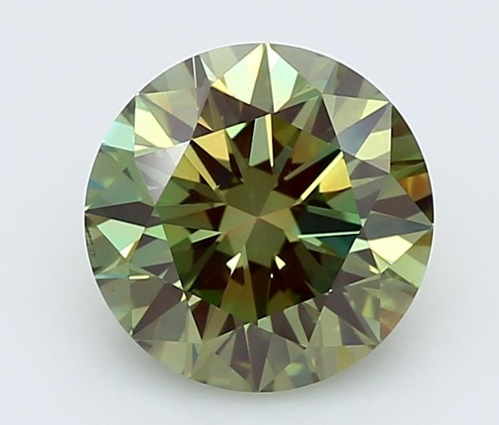 Loose Lab Diamond IGI Round 1.49ct Fancy Vivid Green VS2: Loose Lab Diamond IGI Round 1.49ct Fancy Vivid Green VS2 Loose lab-grown diamond certified by IGI, weighing 1.49ct in fancy vivid green color and VS2 clarity. The diamond showcases excellent polish