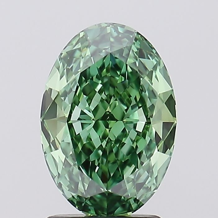 Loose Lab Diamond IGI Oval 2.05ct Fancy Vivid Green VVS2: Loose Lab Diamond IGI Oval 2.05ct Fancy Vivid Green VVS2 Loose lab-grown diamond, 2.05ct Fancy Vivid Green, IGI certified, clarity VVS2, with excellent polish and symmetry; measurements 9.92L x 6.88W
