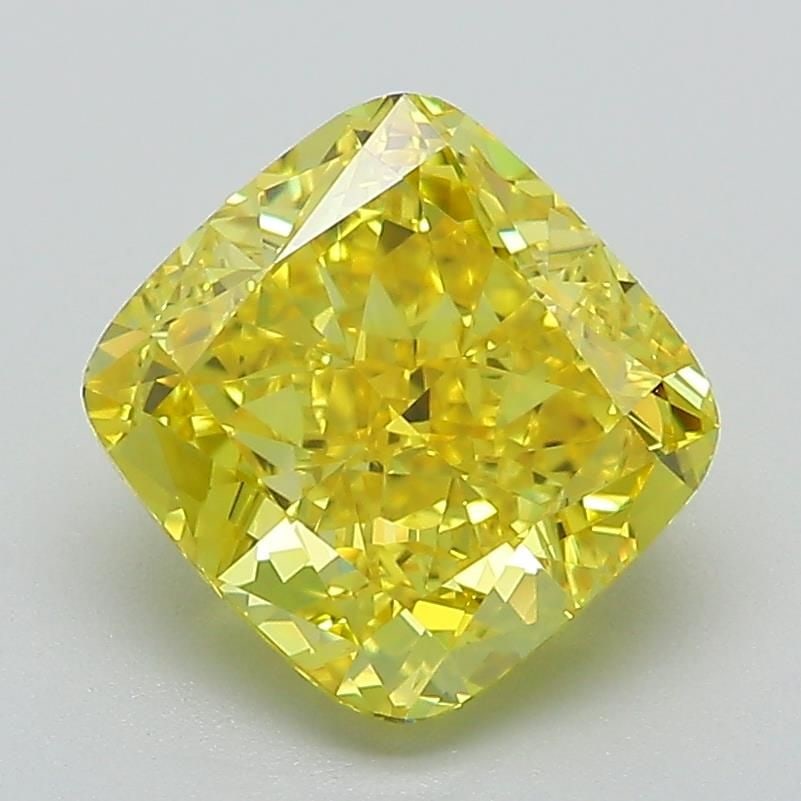 Loose Lab Diamond IGI Cushion Modified 2.54ct Fancy Vivid Yellow VVS1: Loose Lab Diamond IGI Cushion Modified 2.54ct Fancy Vivid Yellow VVS1 This Loose Lab Diamond IGI Cushion Modified weighs 2.54ct, features Fancy Vivid Yellow color with VVS1 clarity, and has good polis