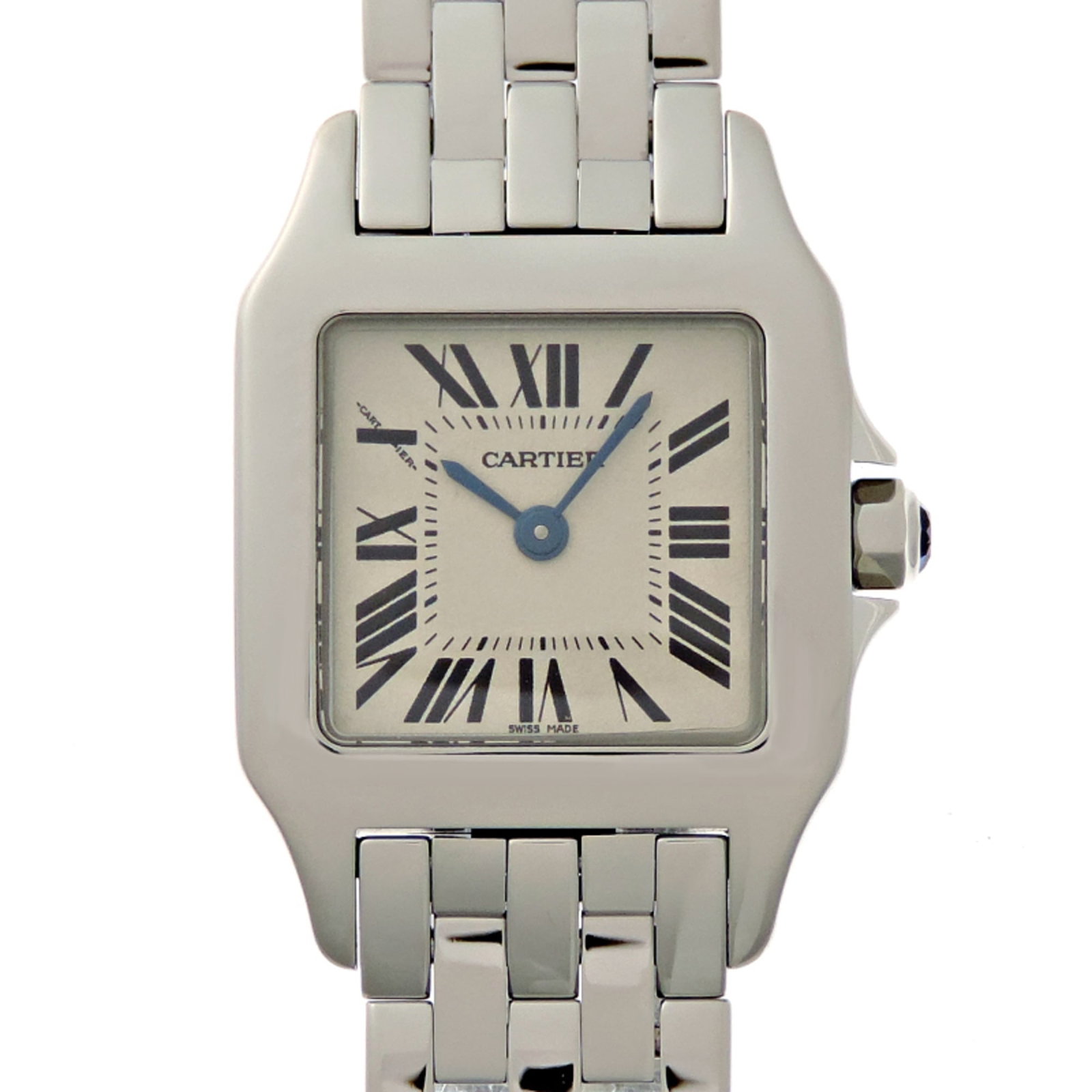 Wristwatch Cartier: Wristwatch Cartier This Cartier wristwatch for women features a stainless steel case and band, a silver dial, and is in very good used condition with minimal signs of wear. Item Specifics: Brand: Cart