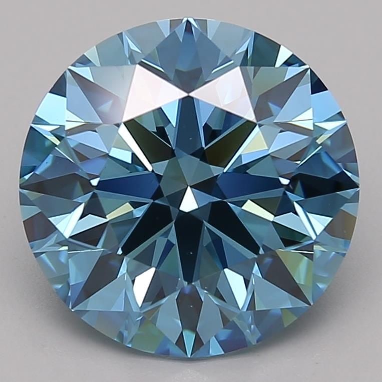 Loose Lab Diamond IGI Round 4.52ct Fancy Vivid Blue VS1 - Ideal: Loose Lab Diamond IGI Round 4.52ct Fancy Vivid Blue VS1 - Ideal Loose 4.52ct Lab Grown Diamond with IGI certification, color Fancy Vivid Blue, clarity VS1, featuring excellent polish and symmetry. Ite