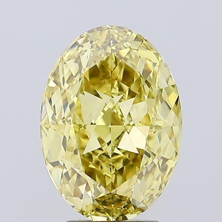 Loose Lab Diamond - IGI Oval 4.28ct Fancy Intense Yellow VS1: Loose Lab Diamond - IGI Oval 4.28ct Fancy Intense Yellow VS1 Loose lab-grown diamond weighing 4.28ct, oval cut, Fancy Intense Yellow color, VS1 clarity, certified by IGI, measurements 11.86L x 8.5W x