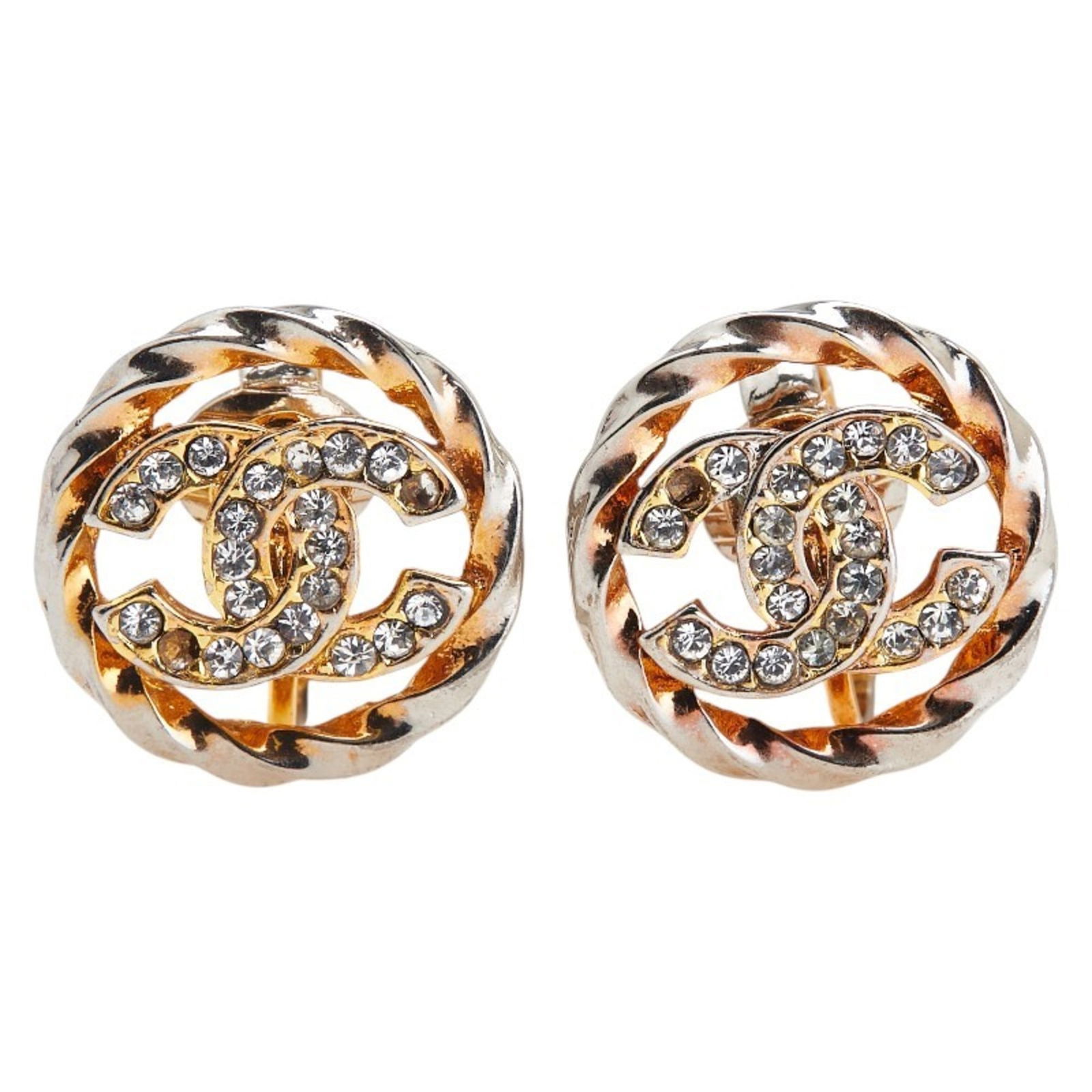 Metal Chanel Stud Earrings (1 of 5)
