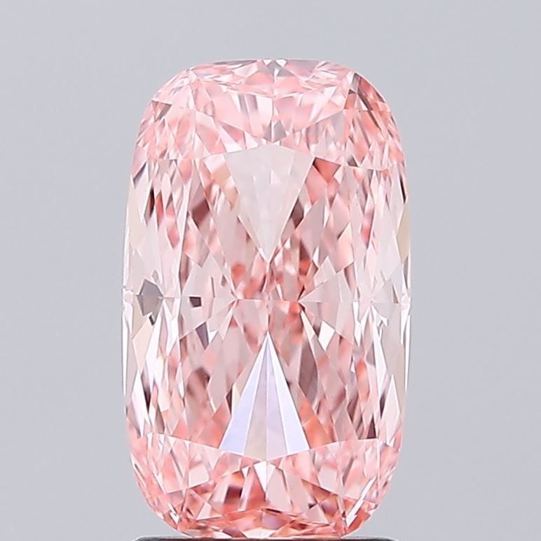 Loose Lab Diamond 2.17ct Fancy Vivid Pink VS1 - IGI Cushion Modified: Loose Lab Diamond 2.17ct Fancy Vivid Pink VS1 - IGI Cushion Modified Loose lab diamond weighing 2.17ct, cushion modified cut with fancy vivid pink color and clarity VS1, featuring excellent polish and