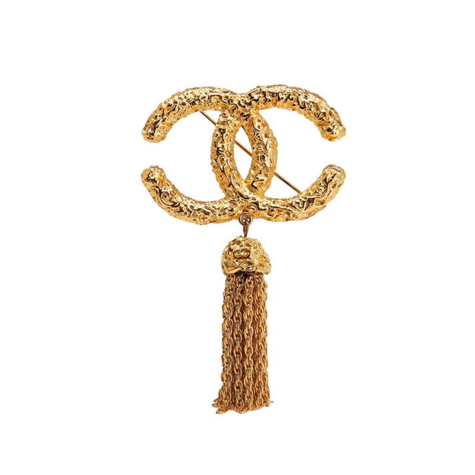 Brooch Chanel: Brooch Chanel Chanel brooch in gold, measuring 7.74cm x 5.26cm and in good condition with visible traces of usage, scratches and dirt. Item Specifics: Brand: Chanel Type: Brooch Gender: Women Color:
