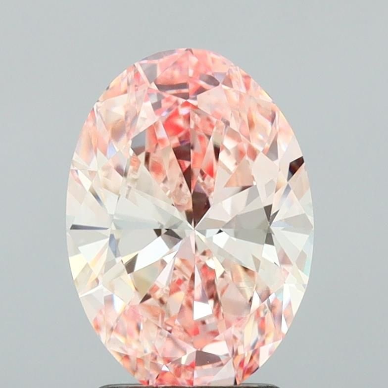 Loose Lab Diamond IGI Oval 2.12ct Fancy Intense Pink VS1: Loose Lab Diamond IGI Oval 2.12ct Fancy Intense Pink VS1 A loose lab diamond weighing 2.03ct, featuring fancy vivid yellow color and VS1 clarity, with excellent polish and symmetry, certified by IGI.